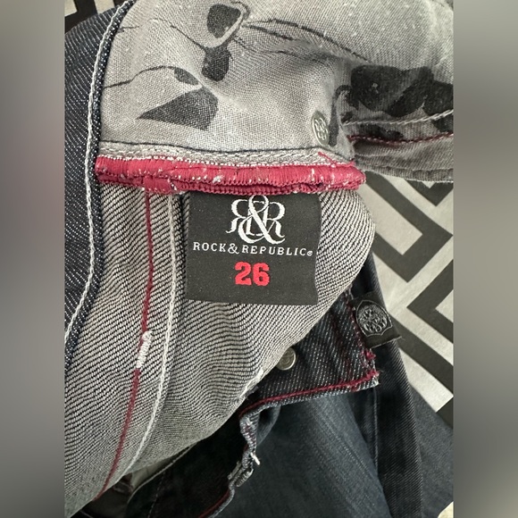 Womens Rock and Republic black denim jeans velvet pocket - Picture 4 of 6